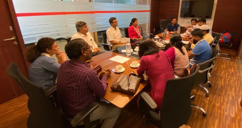Mr. Satyajit Salian, Head, Education, Tata Trusts & Mr. Ujjwal Banerjee, Education, Gujarat Initiative,Tata Trusts interacting with the teachers at the Tata Trusts office, Mumbai